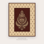 Maroon Paisley Folk Motif printable Indian folk wall art