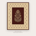 Maroon Floral Folk Motif printable Indian folk wall art