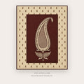Paisley Flame Folk Motif printable Indian folk wall art