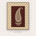Paisley Flame Folk Motif printable Indian folk wall art