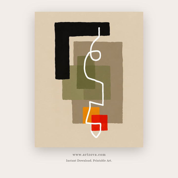 Modern Line Composition printable abstract wall art