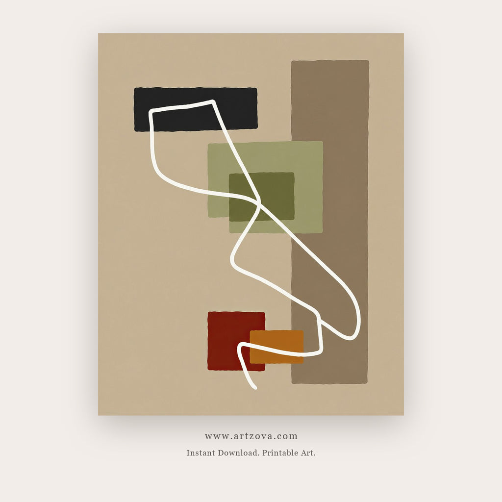 Abstract Balance in Earth Tones printable abstract wall art