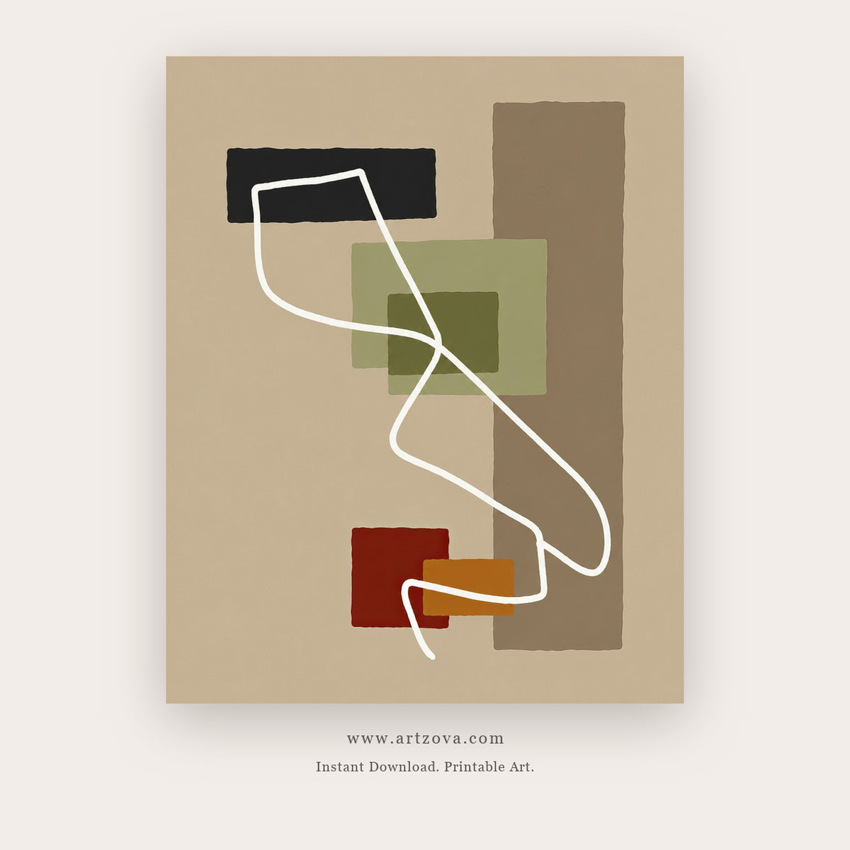 Abstract Balance in Earth Tones printable abstract wall art