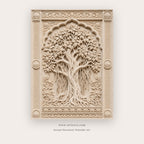 Ivory Tree of Life printable Indian folk wall art