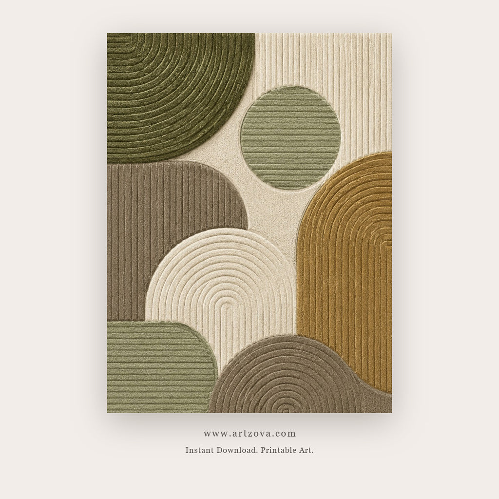 Earth-Tone Circles printable abstract wall art