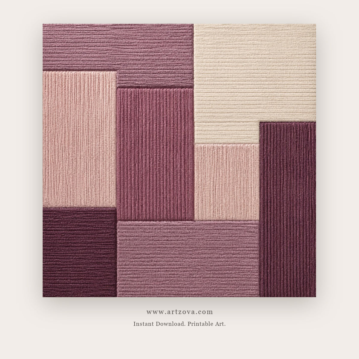 Plum Woven Blocks printable abstract wall art