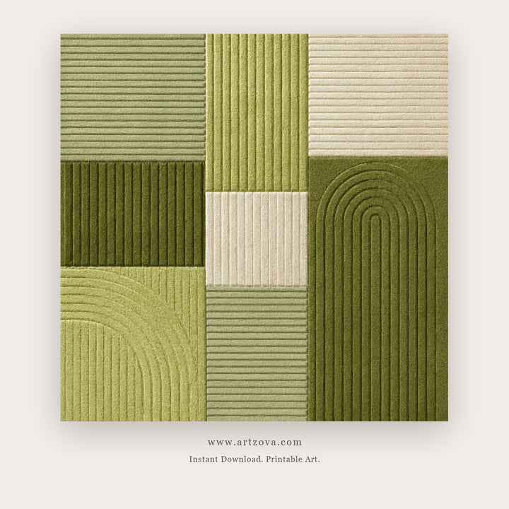 Green Woven Textures printable abstract wall art