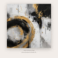 Black and Gold Orbit printable abstract wall art