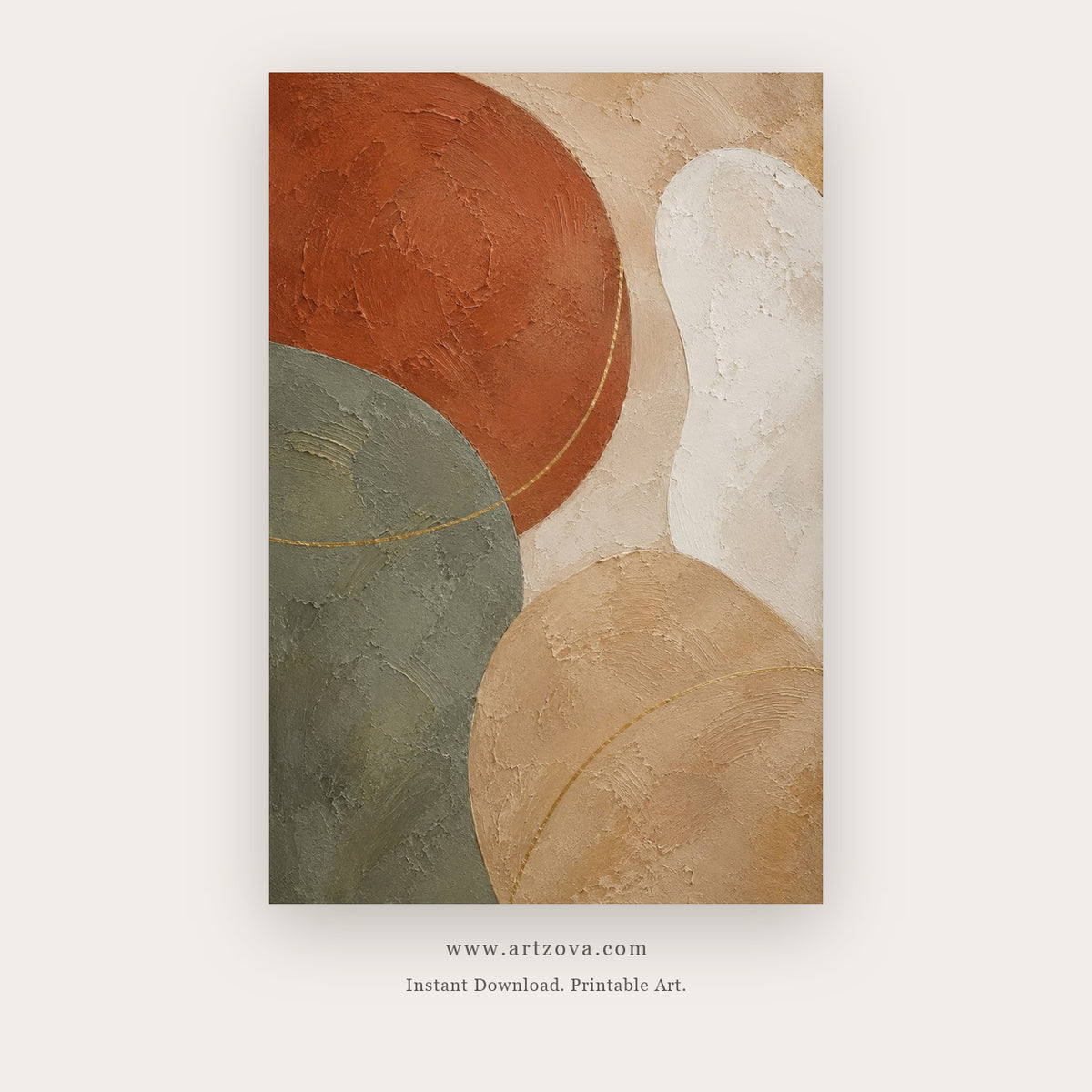 Terracotta Desert Circles printable abstract wall art