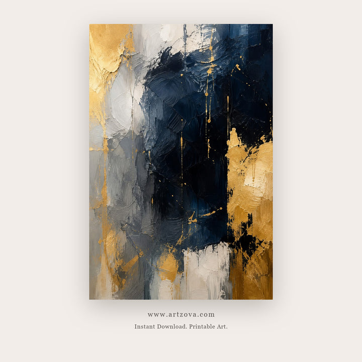 Midnight Gold Passage printable abstract wall art
