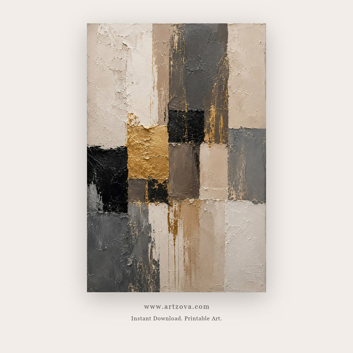 Neutral City Blocks printable abstract wall art