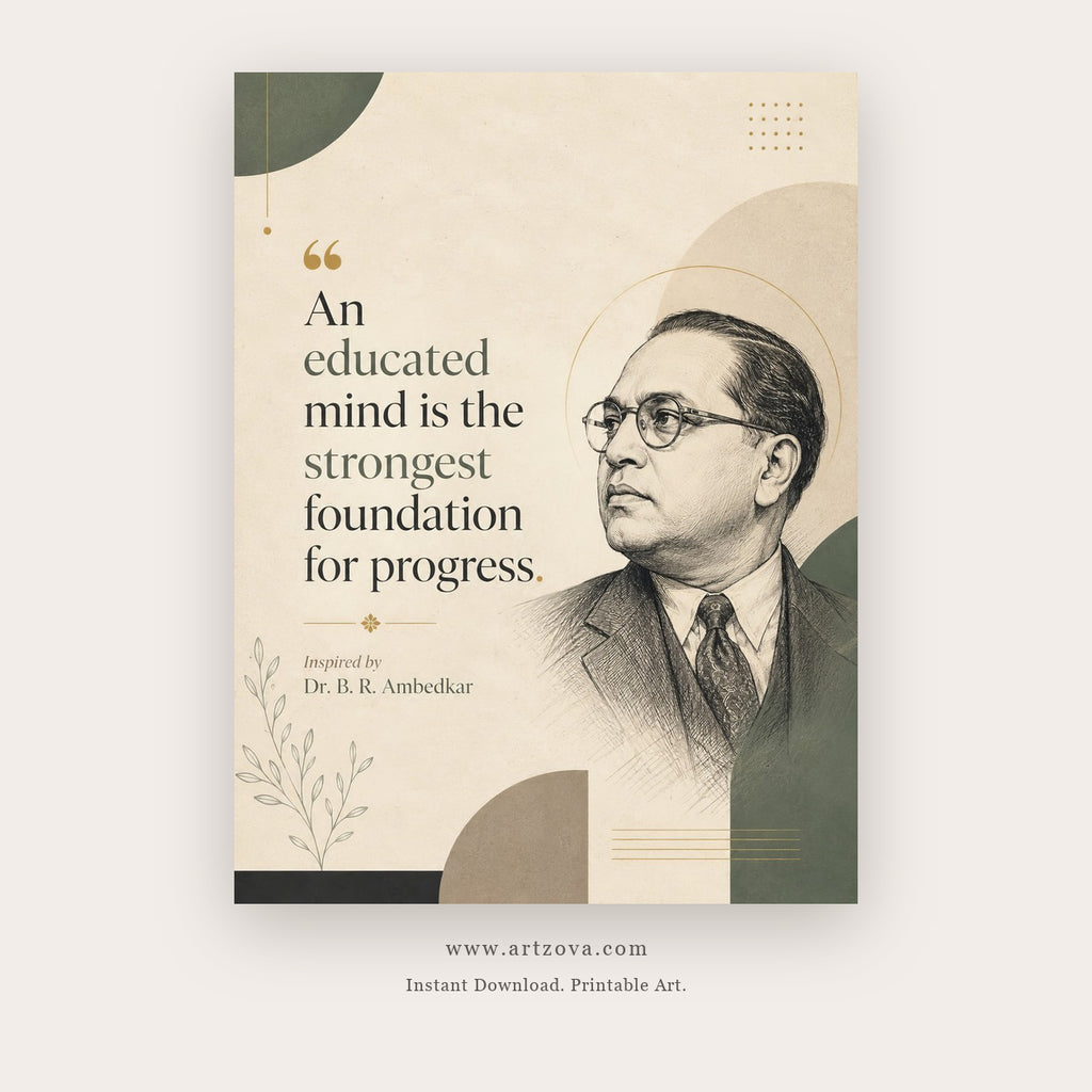 An Educated Mind Is the Strongest Foundation printable motivational quote wall art