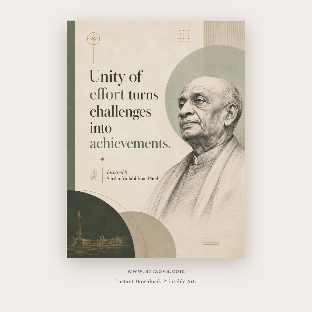 Unity of Effort Creates Achievement printable motivational quote wall art