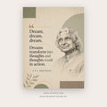 Dreams Transform Into Thoughts and Action printable motivational quote wall art