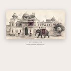 White Palace With Royal Elephant printable indian art