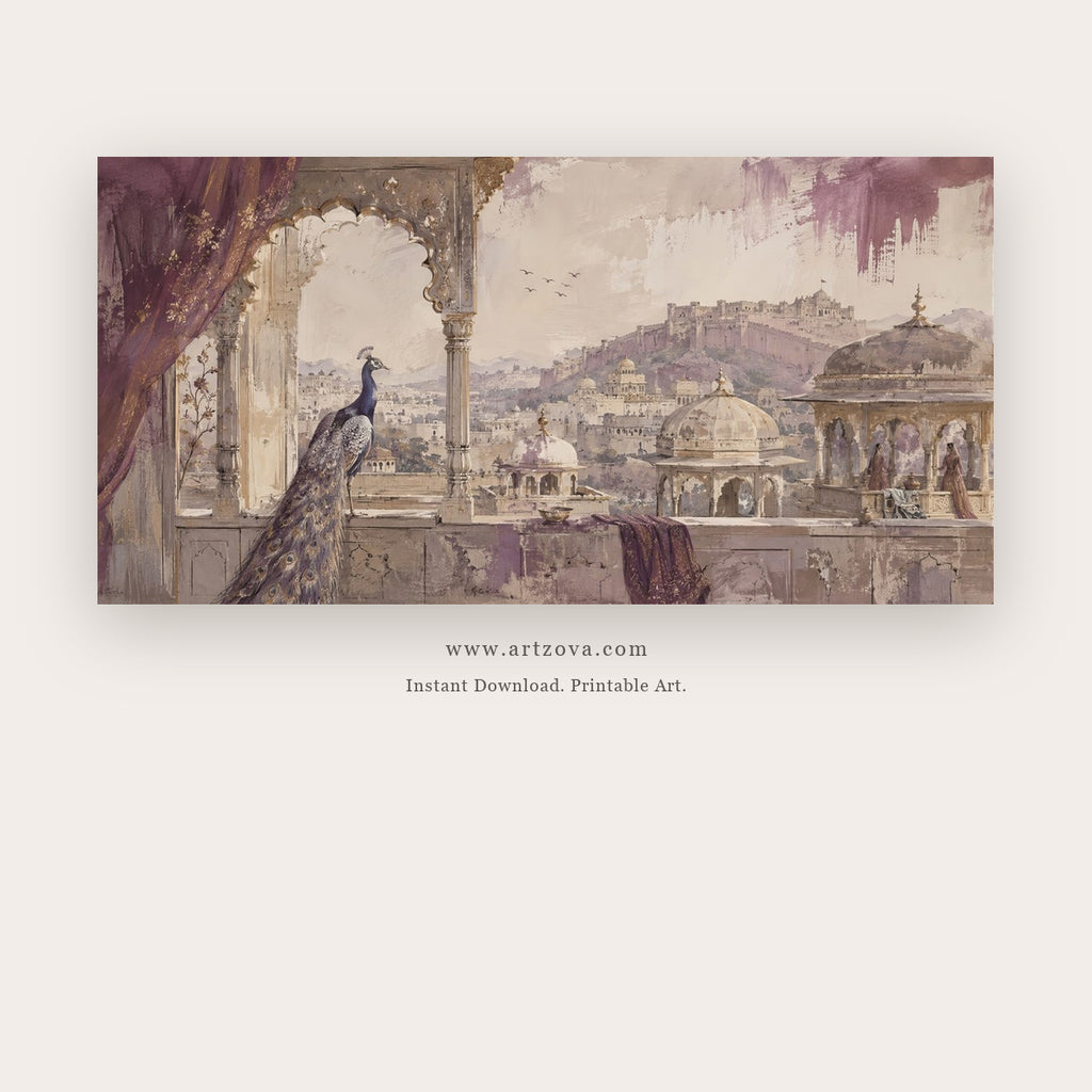Peacock Arch Over the Palace City printable indian art