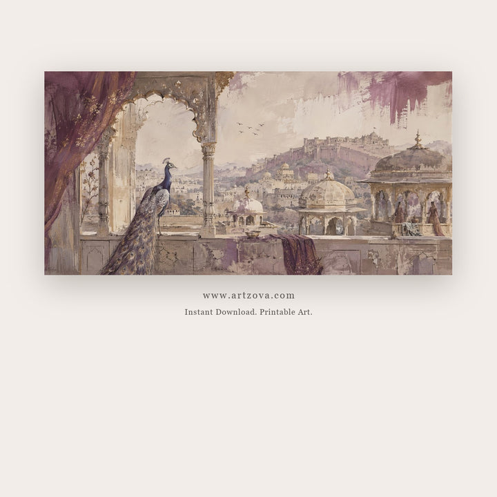 Peacock Arch Over the Palace City printable indian art