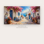 Blue Door Courtyard by the Sea printable coastal wall art