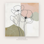 Moment Blooms printable botanical & floral art in White and Silver - Artzova