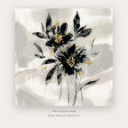 Silver Bloom printable botanical & floral art in Silver and White - Artzova