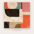 Light Abstract printable abstract wall art in Orange and Coral - Artzova