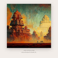 Monument printable indian art in Terracotta and Tan - Artzova