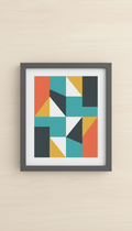 Coral pop geometric digital print