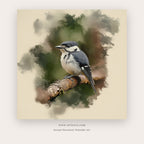 Birdsong printable bird wall art in Forest Green and Chocolate Brown - Artzova