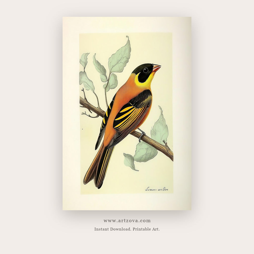 Wings Carry printable bird wall art in Brown and Tan - Artzova