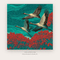 Feathers Meet printable bird wall art in Teal and Turquoise - Artzova
