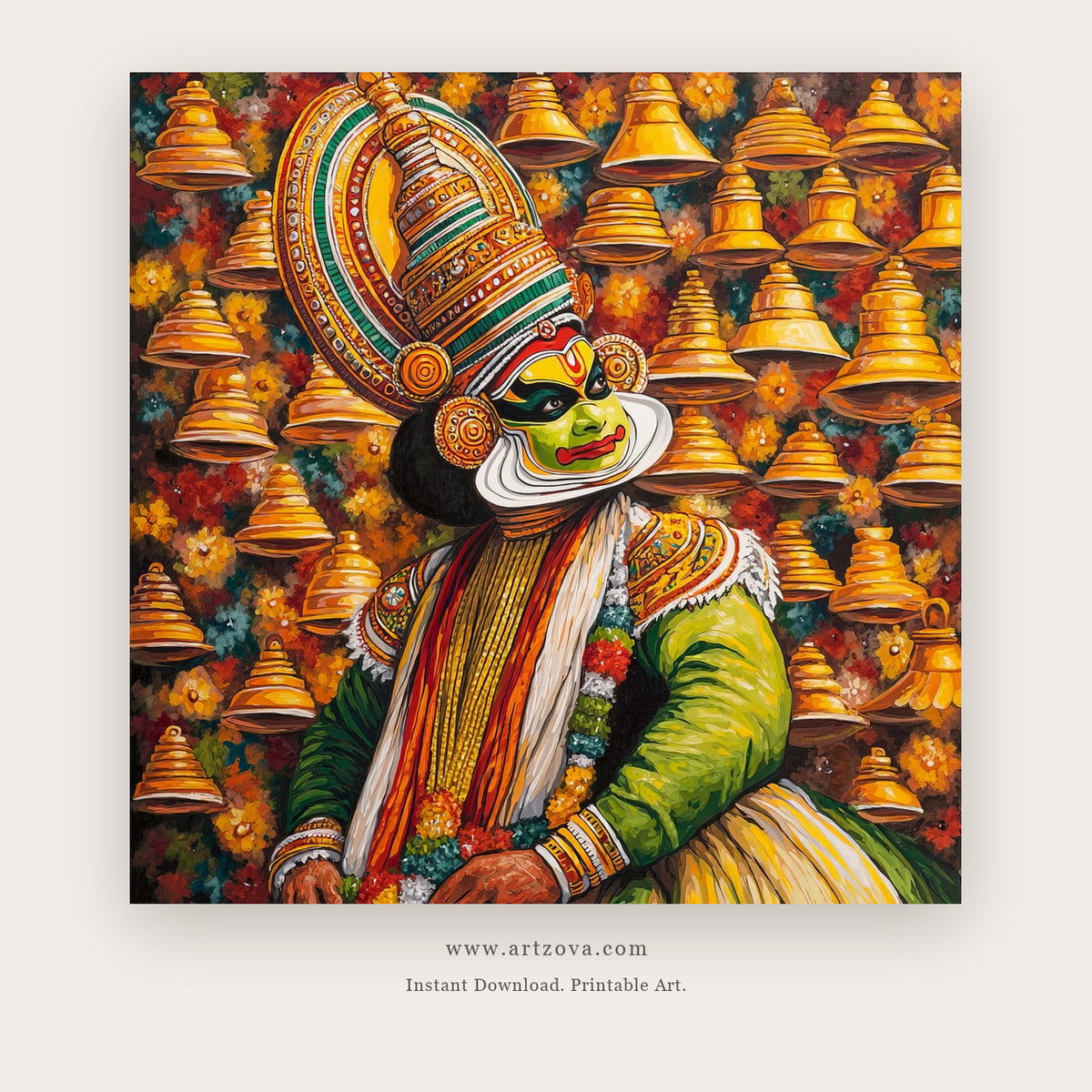 Dancer Morning printable figurative art in Terracotta and Orange - Artzova