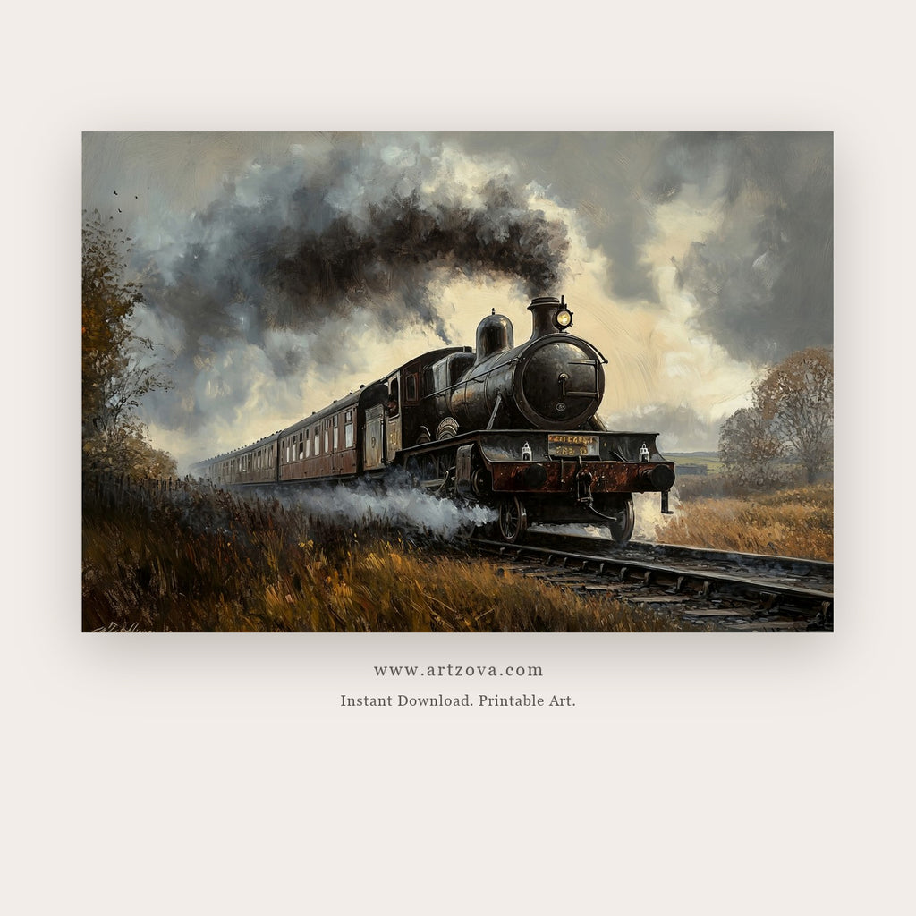 Old Light printable figurative art in Chocolate Brown and Brown - Artzova