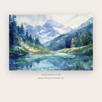 Navy Landscape printable landscape wall art in Navy Blue and Sky Blue - Artzova