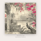 Day Peacock printable bird wall art in Blush Pink and Beige - Artzova
