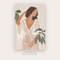 Quiet Light Figure printable figurative art in Tan and Cream - Artzova