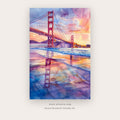 Landmark printable city wall art in Blue and Purple - Artzova