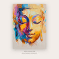 Buddha Morning printable buddha wall art in Terracotta and Navy Blue - Artzova