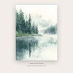 Path Distance printable landscape wall art in Charcoal and White - Artzova