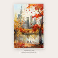 Quiet Music printable city wall art in Terracotta and Gold - Artzova