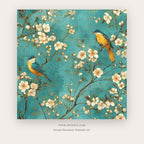 Small Wings printable bird wall art in Turquoise and Teal - Artzova