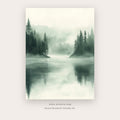 Wanders Land printable landscape wall art in White and Charcoal - Artzova