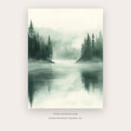 Wanders Land printable landscape wall art in White and Charcoal - Artzova