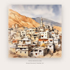 Mountain Monastery printable Indian Himalayan wall art - Artzova