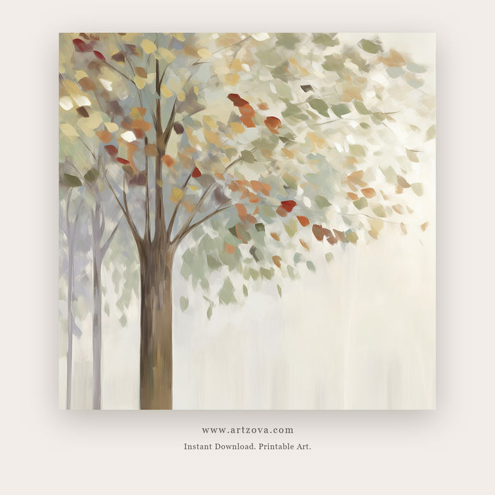 Whispering Canopy printable modern tree wall art - Artzova